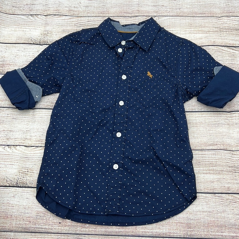 H&M Blue and White Button Down NWTs Size 4-5